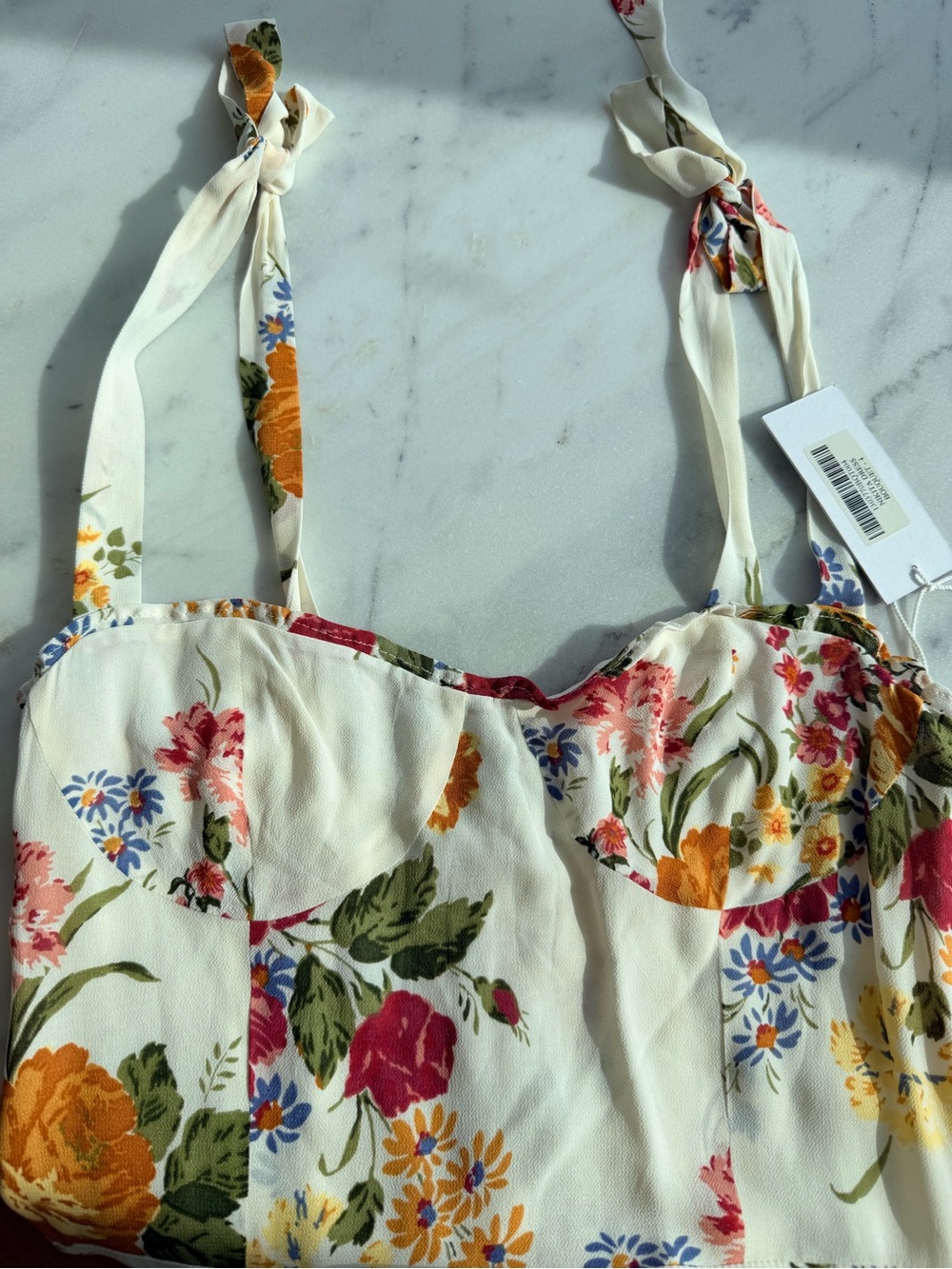 NWT Reformation Floral Tie-Strap Midi Dress - Picture 15 of 16